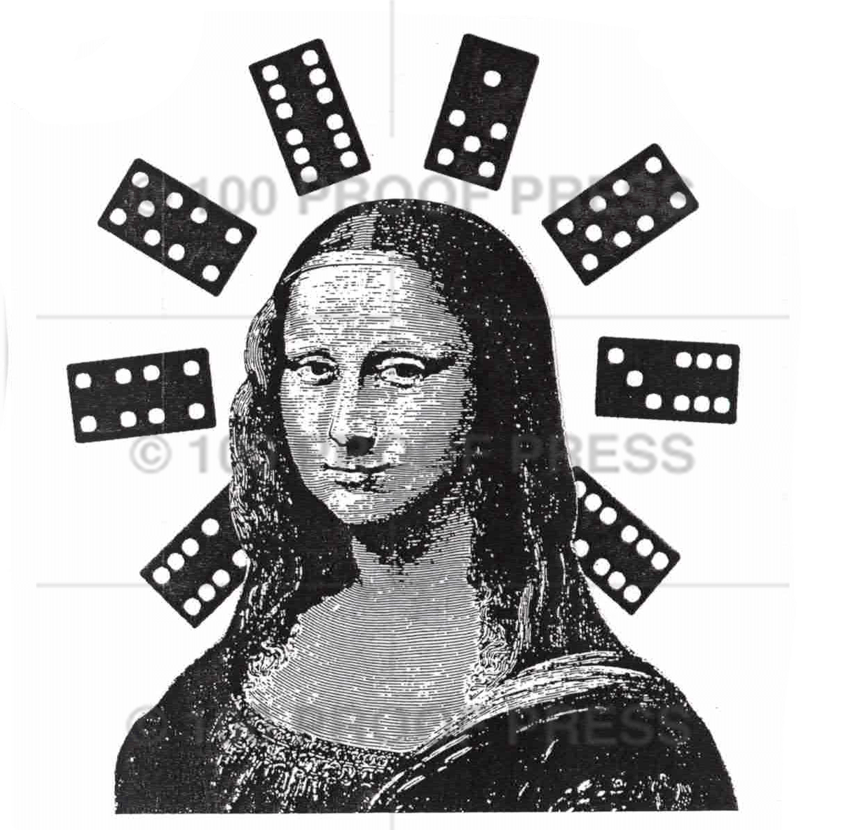 6856 Mona Lisa with Dominos – 100 Proof Press