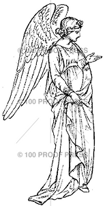 1523 Inquiring Angel with Gathered Dress