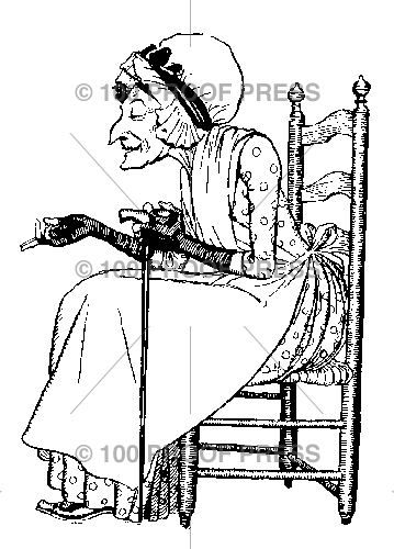 2139 Old Woman in Ladder Back