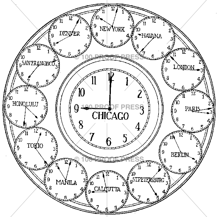 6253 Clocks, Time Zones