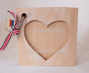 Mixed Media Heart Book Heart in Square Book