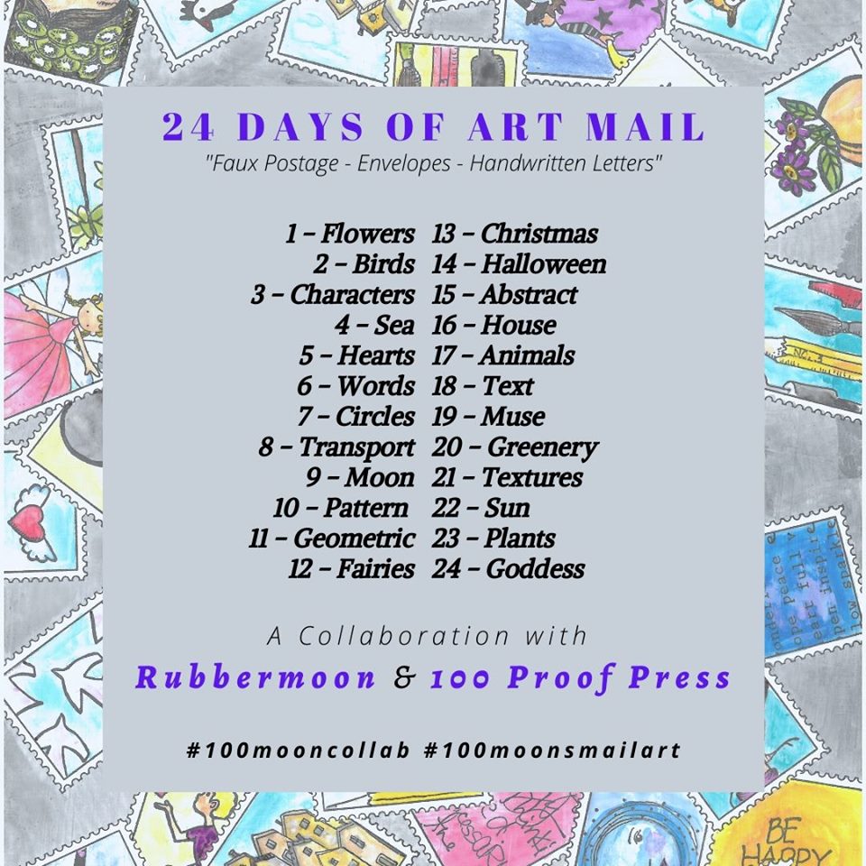 100 Proof Press and RubberMoon Art Mail Challenge