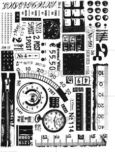 MaV140 Junk Drawer, Zipper, Watch, Gauge, Ruler, Phone Keys Umounted Sheet of Rubber