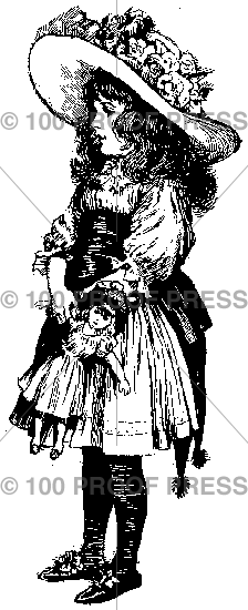 1924 Fancy Victorian Girl with Doll