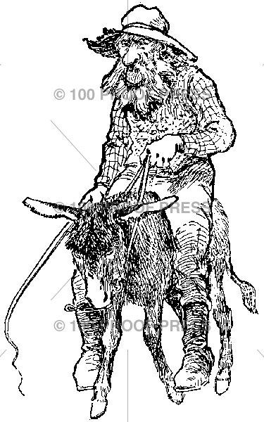 2045 Old Prospector on Mule