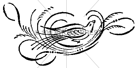 302 Scrolled Small Bird Design