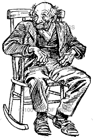 3477 Gramps in a Wooden Rocker