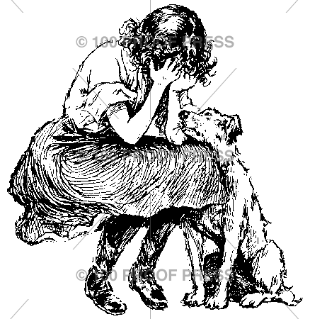 3931 Crying Girl and Her Dog