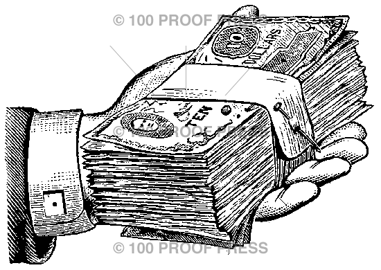 4138 Hand with Stack of Bills