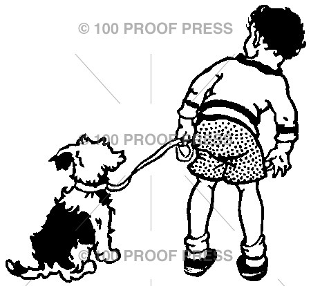 4202 Boy with Dog on Leash