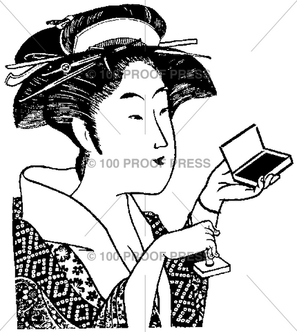 4203 Japanese Woman with Stamp