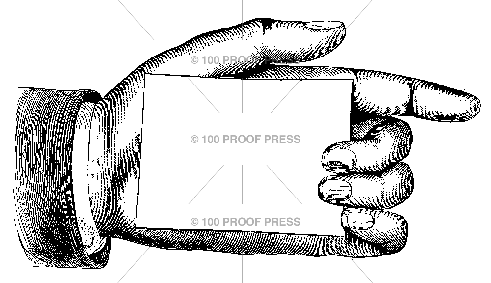 4472 Large Hand Holding Blank Card