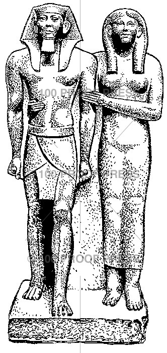 4498 Egyptian Couple in Stone