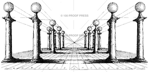 5796 Large Perspective Column Drawing