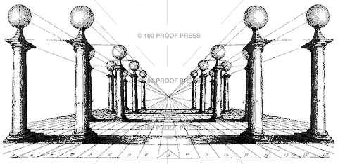 5796 Large Perspective Column Drawing