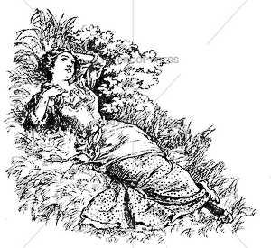 5859 Lady Lying in Grass