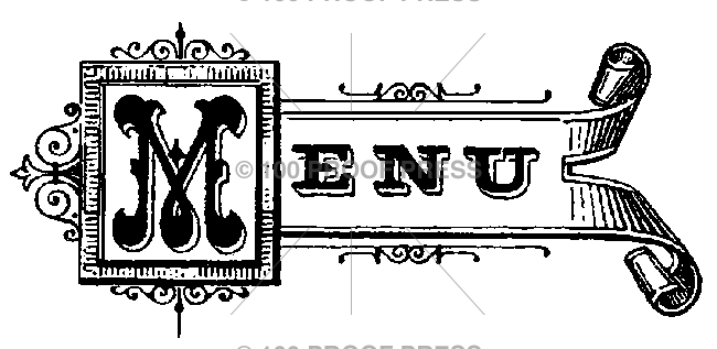 5943 Menu Sign – 100 Proof Press