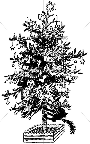 5989 Christmas Tree with Cat