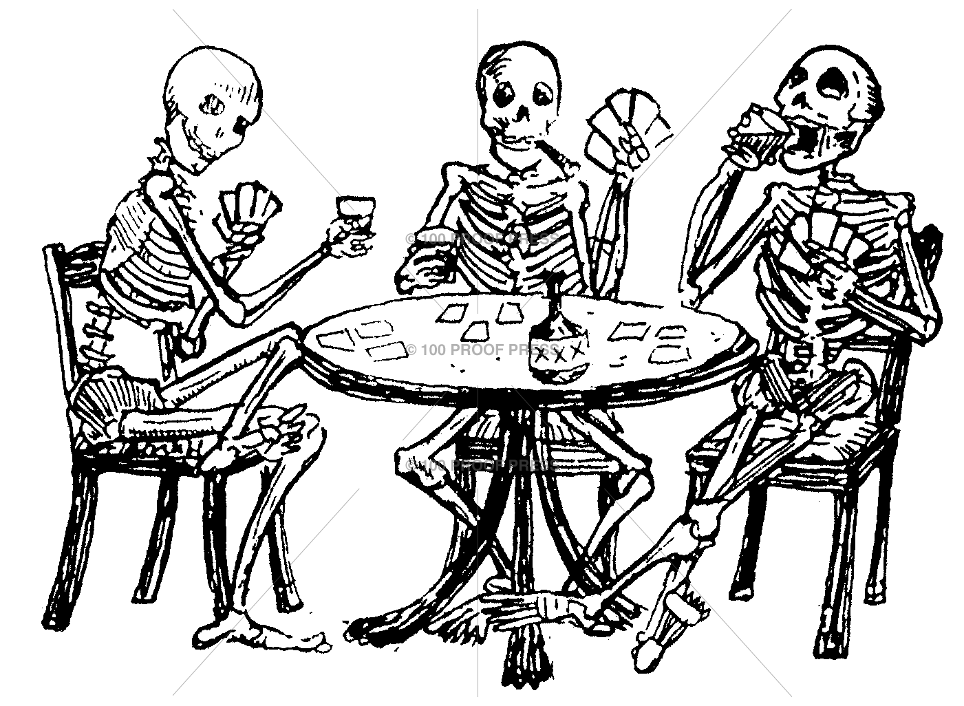 6442 Skeletons Playing Poker