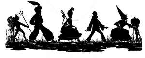6454 -M Trick-or-Treat Silhouette Mounted