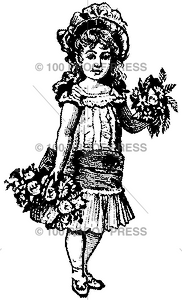 654 Girl With Flowers in Each Hand