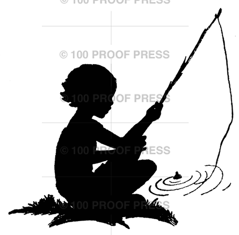 6583 Child Fishing Silhouette