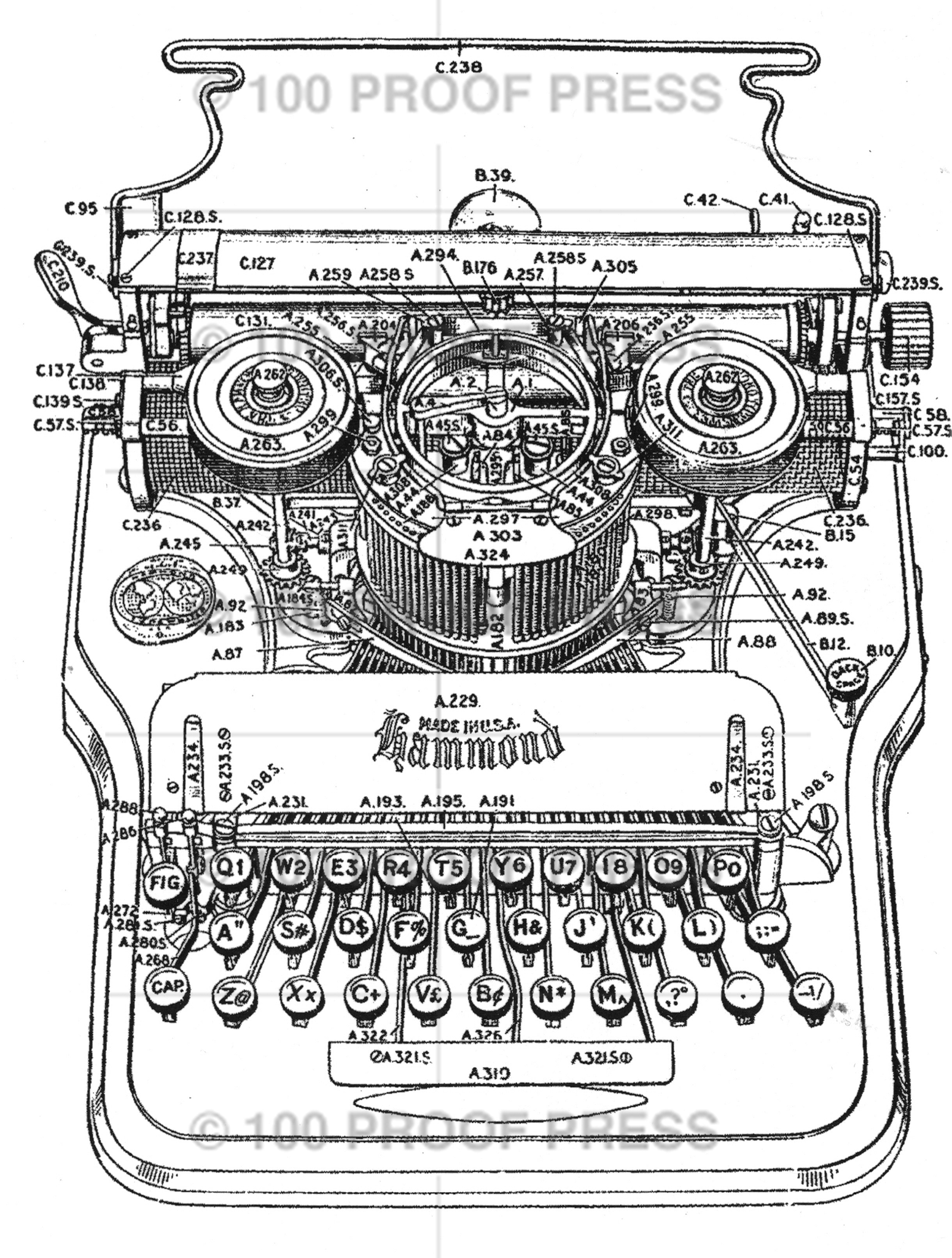 6662 Large Hammond Typewriter