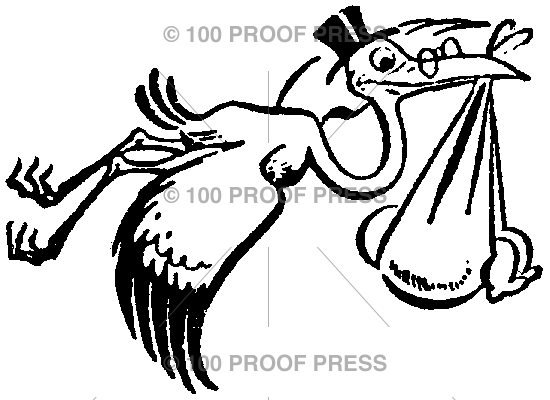 980 Cartoon Stork
