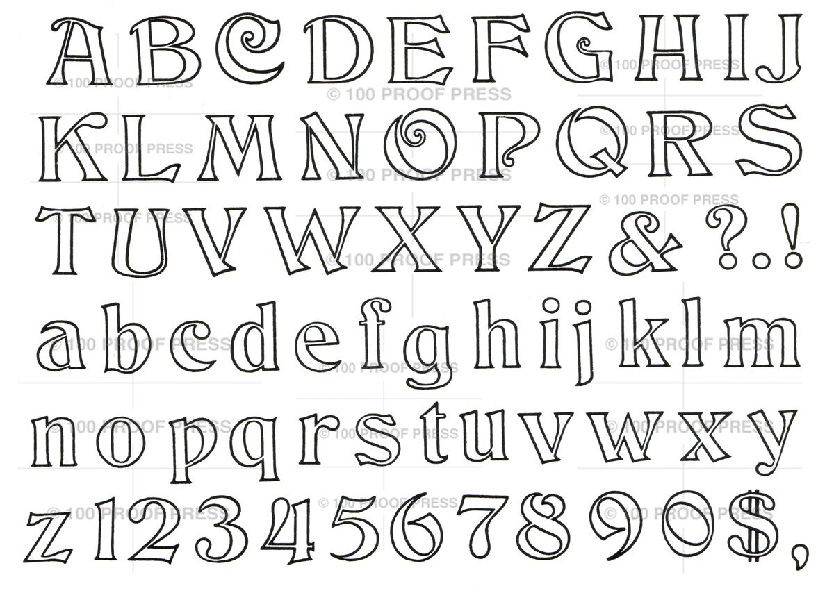 Outline Alphabet – 100 Proof Press