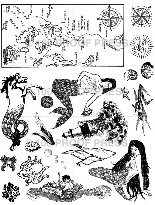 Sea Stuff, Map, Mermaid, Shells plate 5