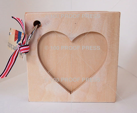 Mixed Media Heart Book Heart in Square Book